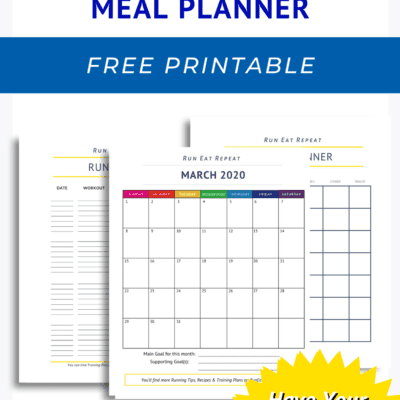 March Meal Planner & Journal for Runners FREE printable pdf