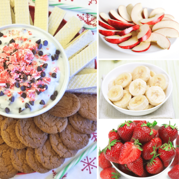 Healthy Peppermint Bark Yogurt Recipe fruit dip