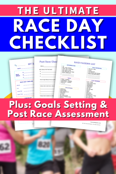 Race Day Checklist Marathon Half Marathon Packing